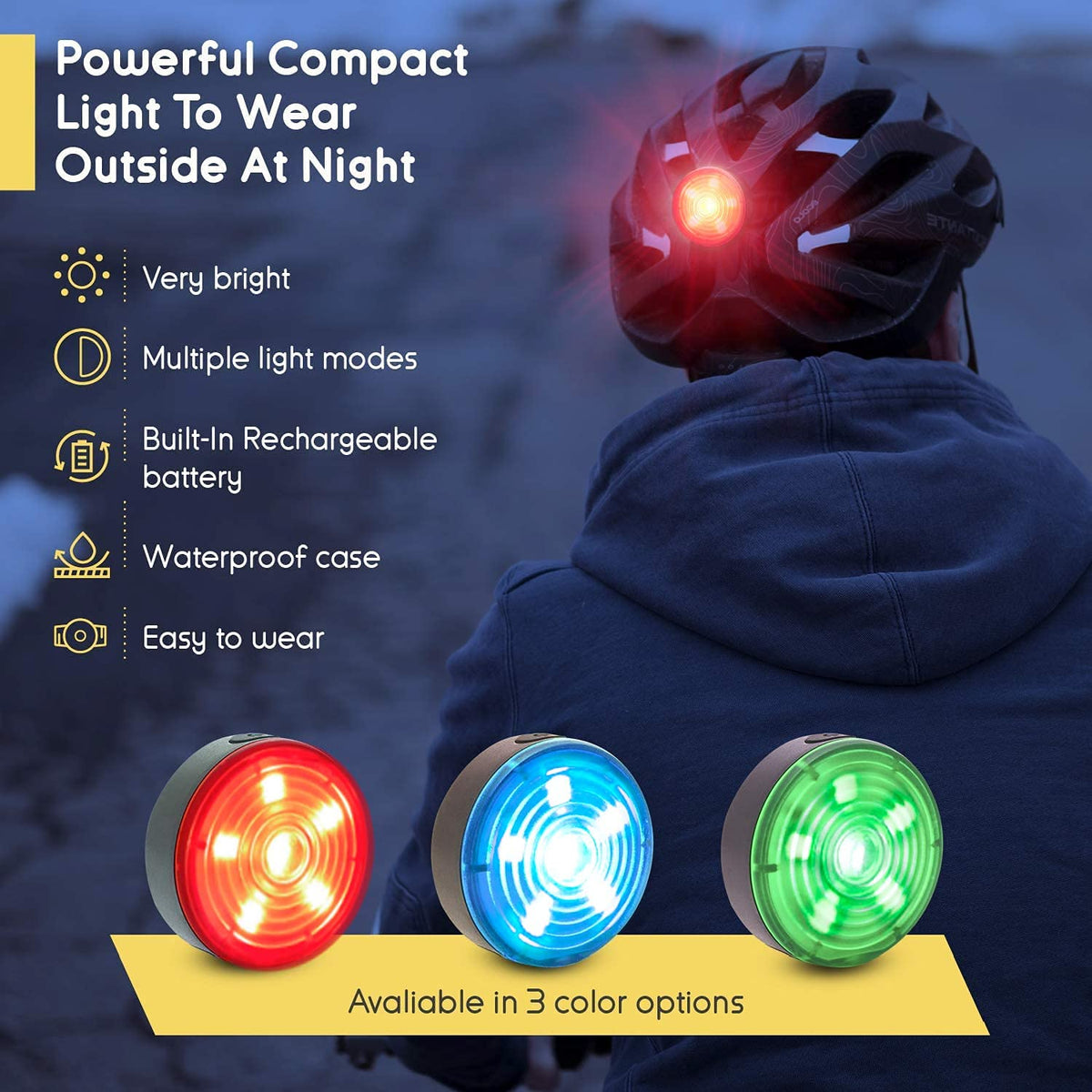 Everbeam E200 LED Safety Lights Rechargeable - 2 Pack (green)