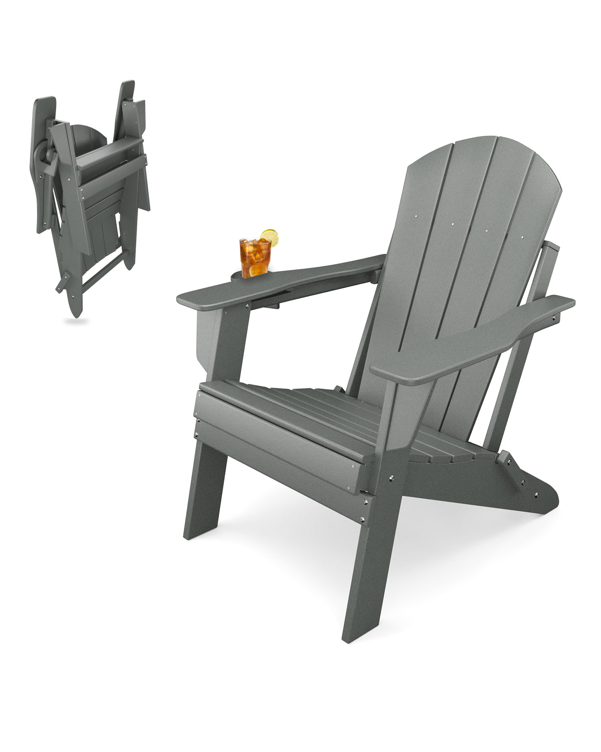 Sleek Space Adirondack Folding Chair - Grey