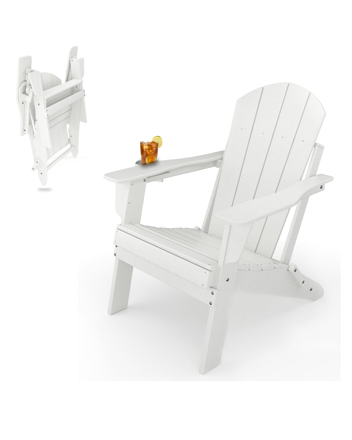 Sleek Space Adirondack Folding Chair - White