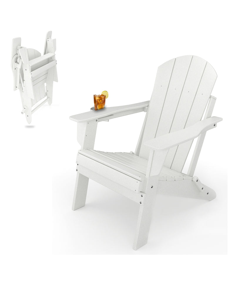 Sleek Space Adirondack Folding Chair - White