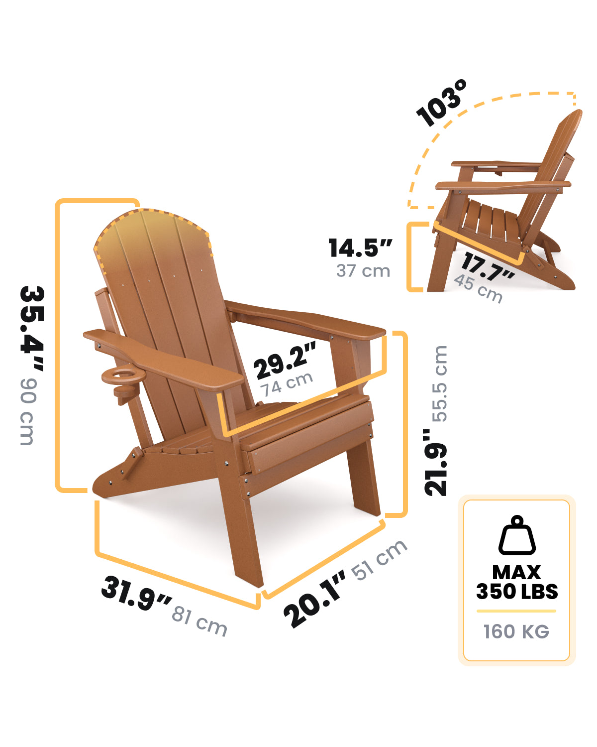 Sleek Space Adirondack Folding Chair