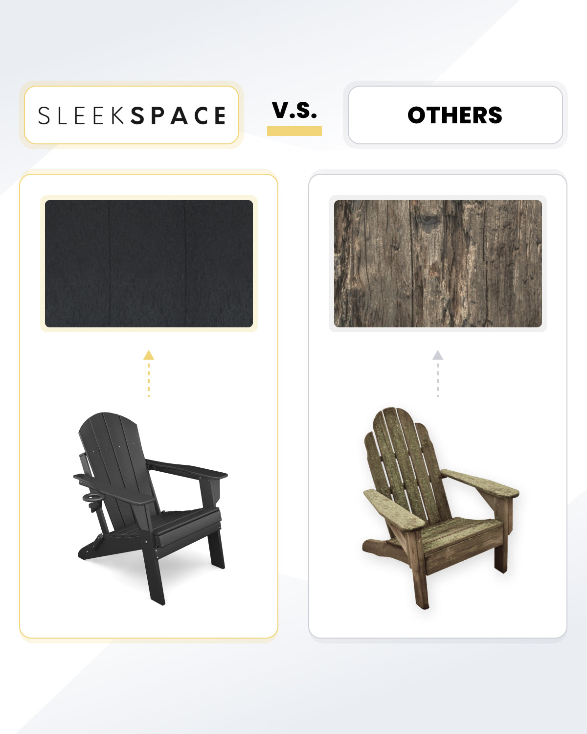 Sleek Space Adirondack Folding Chair - Black