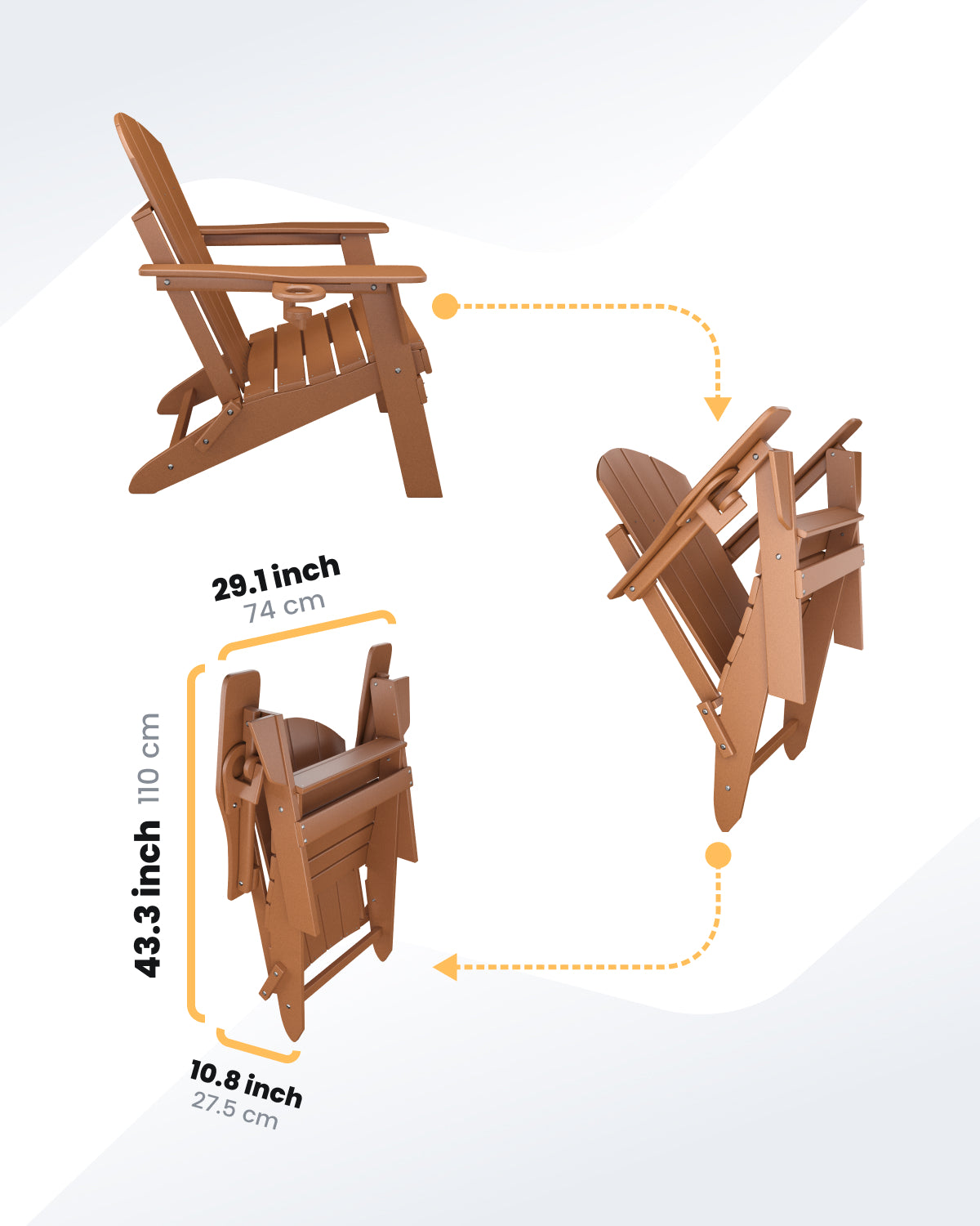 Sleek Space Adirondack Folding Chair