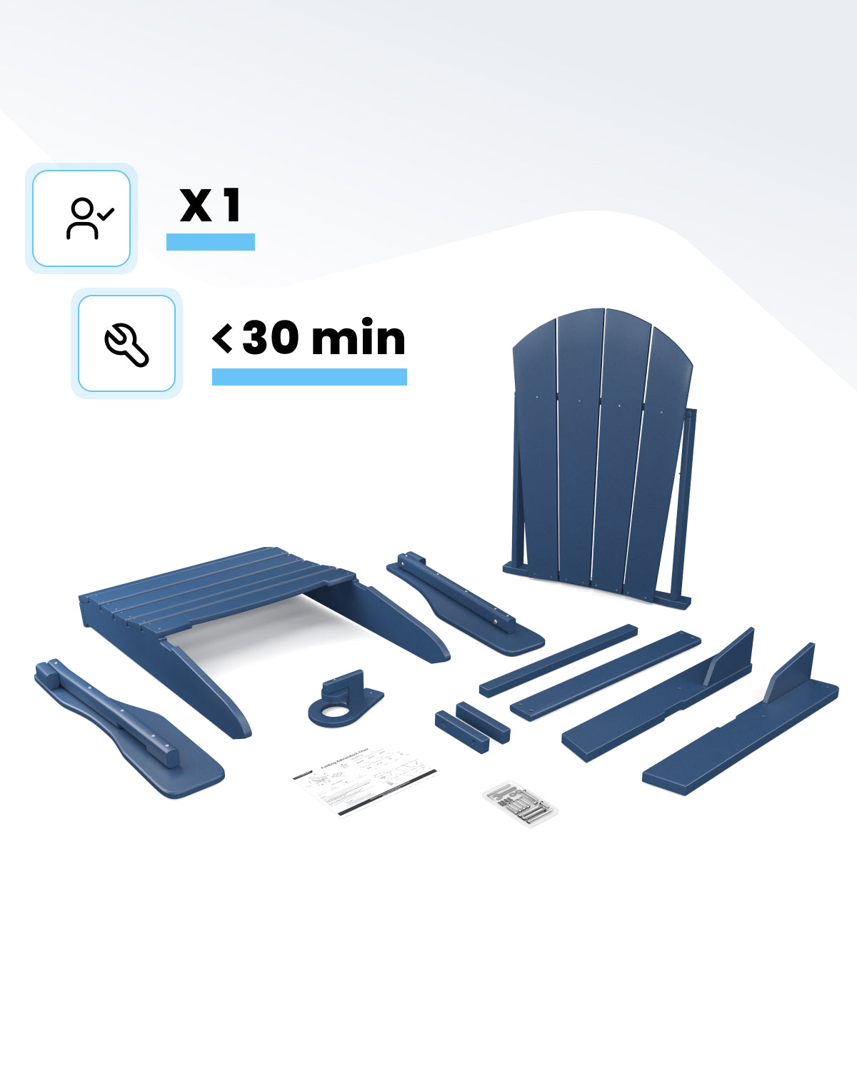 Sleek Space Adirondack Folding Chair - Navy