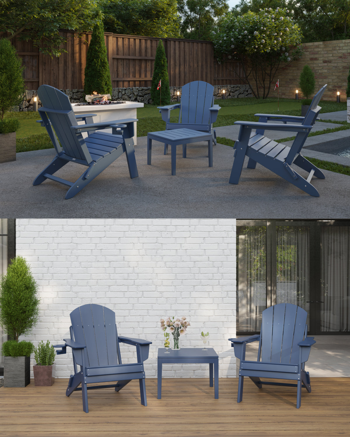 Sleek Space Adirondack Folding Chair - Navy