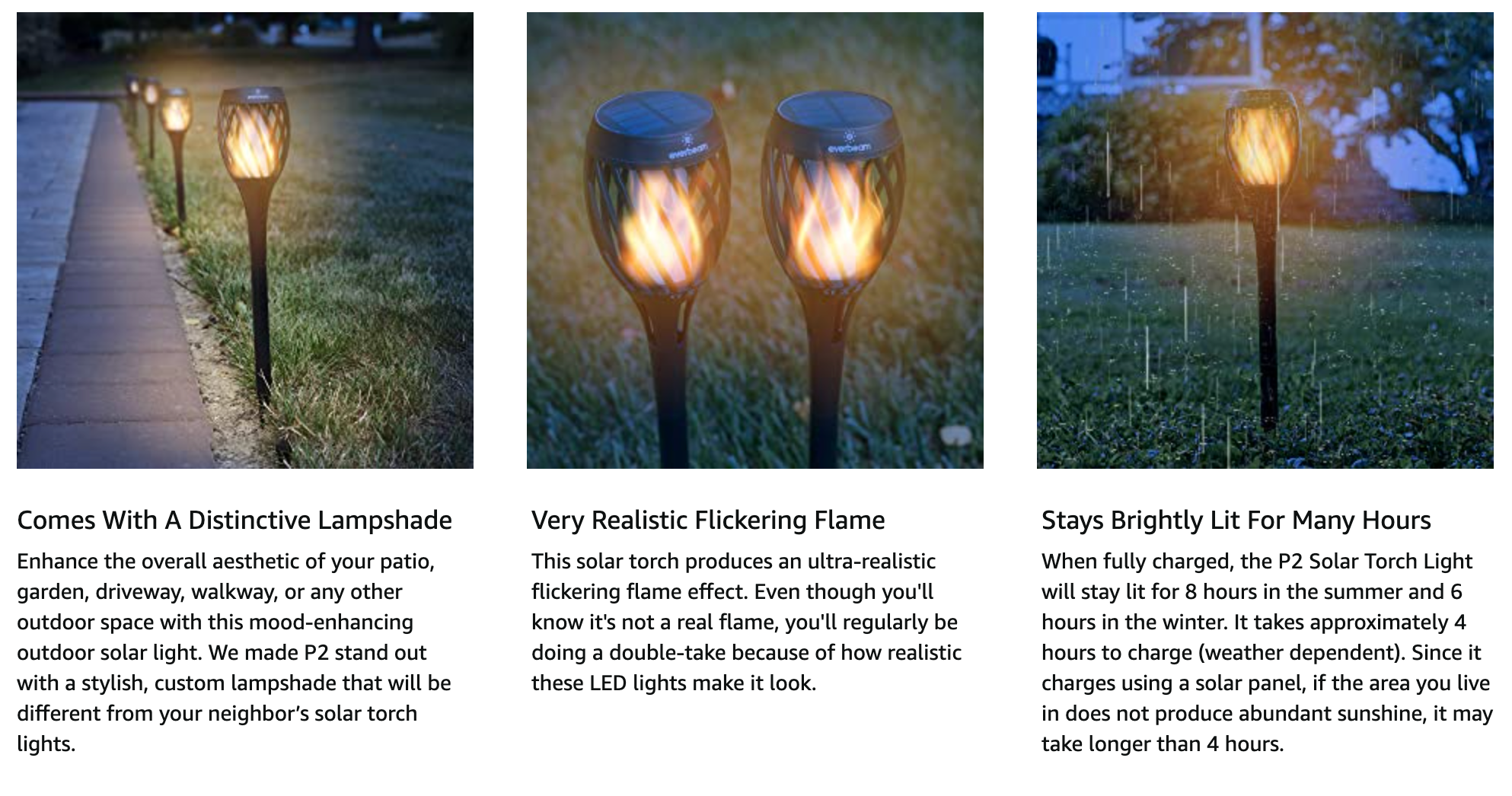Living flame solar lights deals