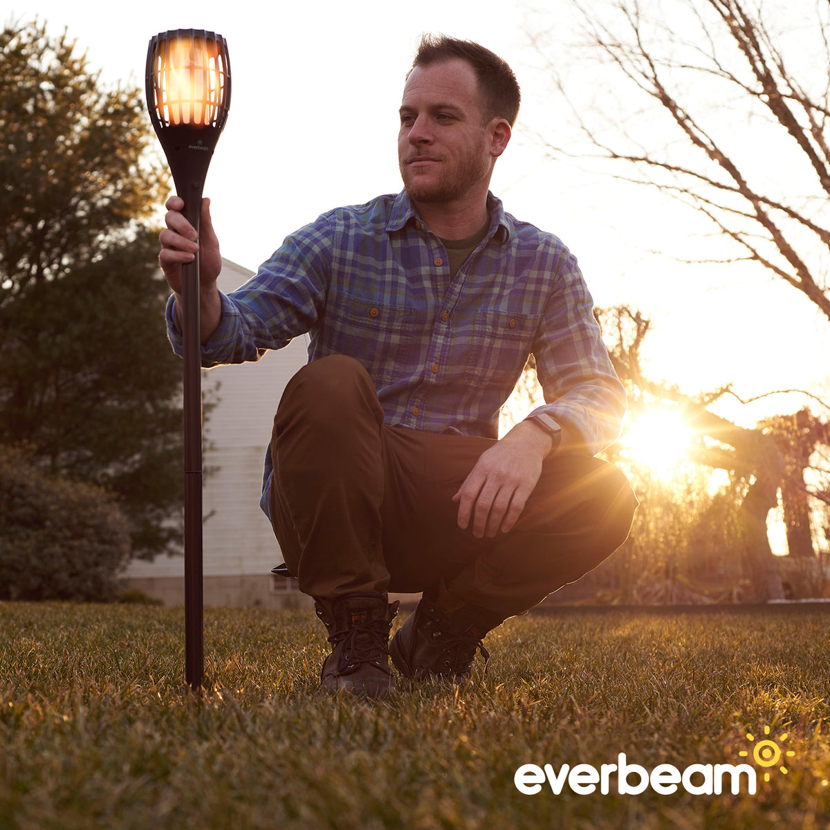 Everbeam P1 Solar Torch Light With Flickering Flame