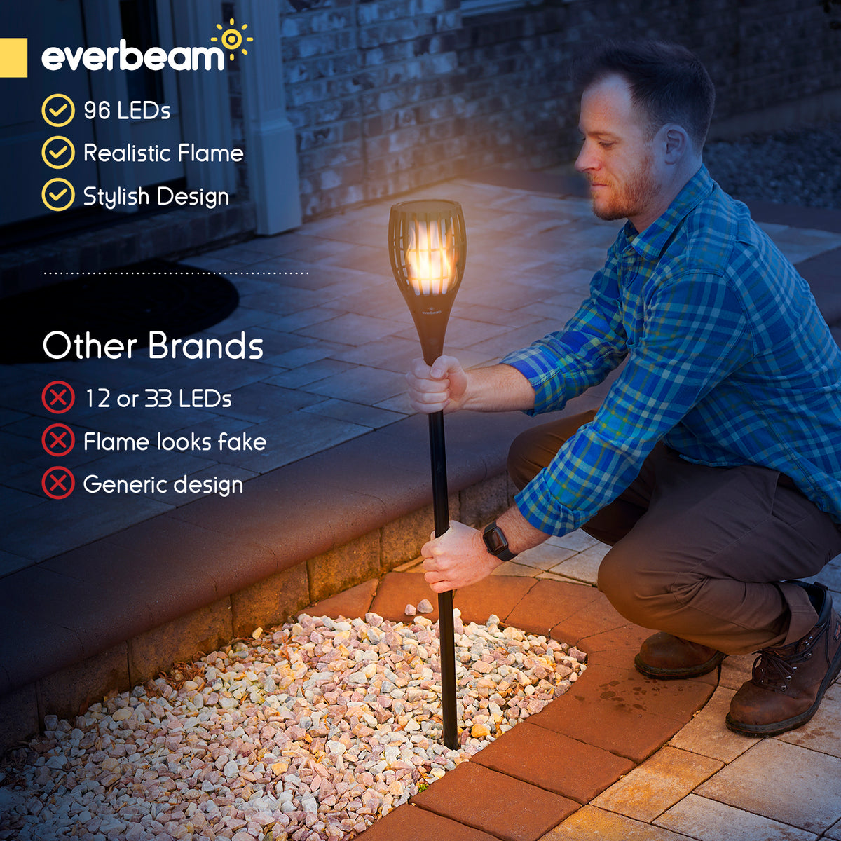 Everbeam P1 Solar Torch Light With Flickering Flame