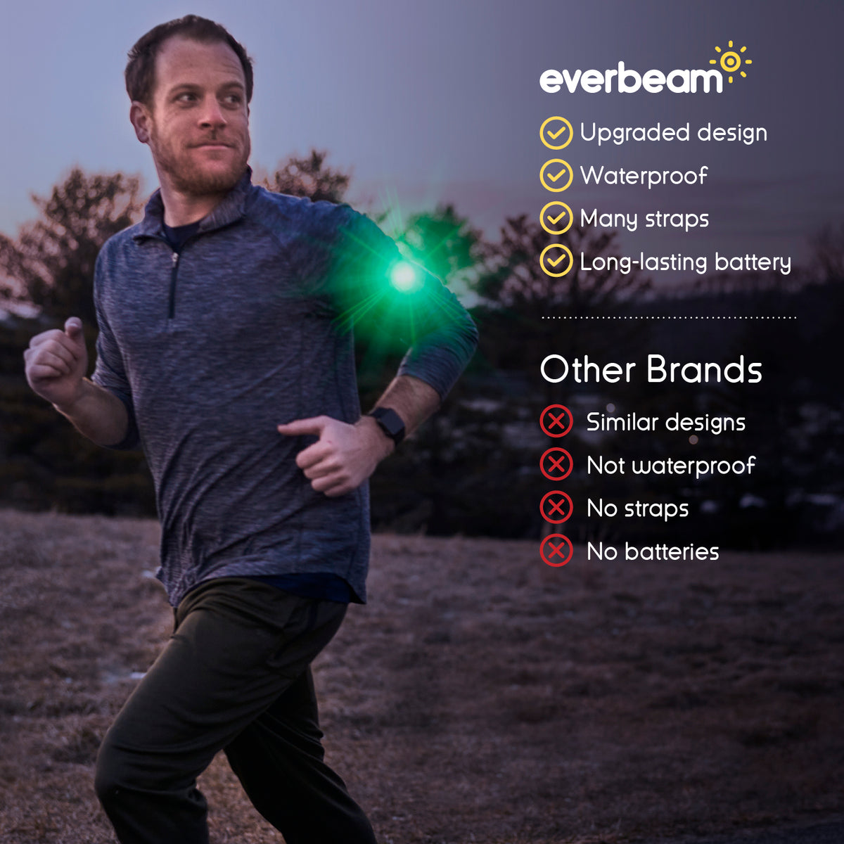 Everbeam E100 LED Safety Lights - 2 Pack (Green)