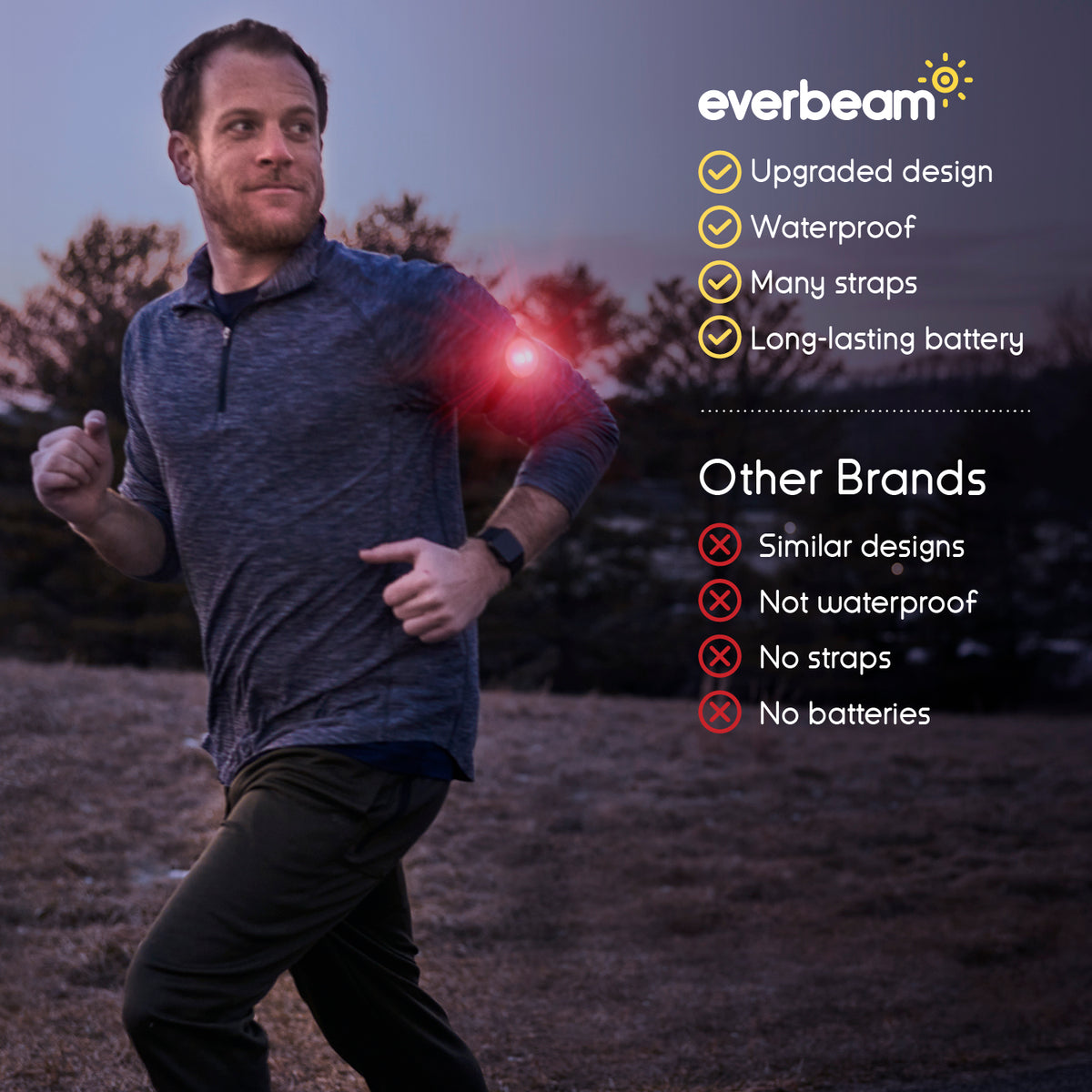 Everbeam E100 LED Safety Lights - 2 Pack (red)