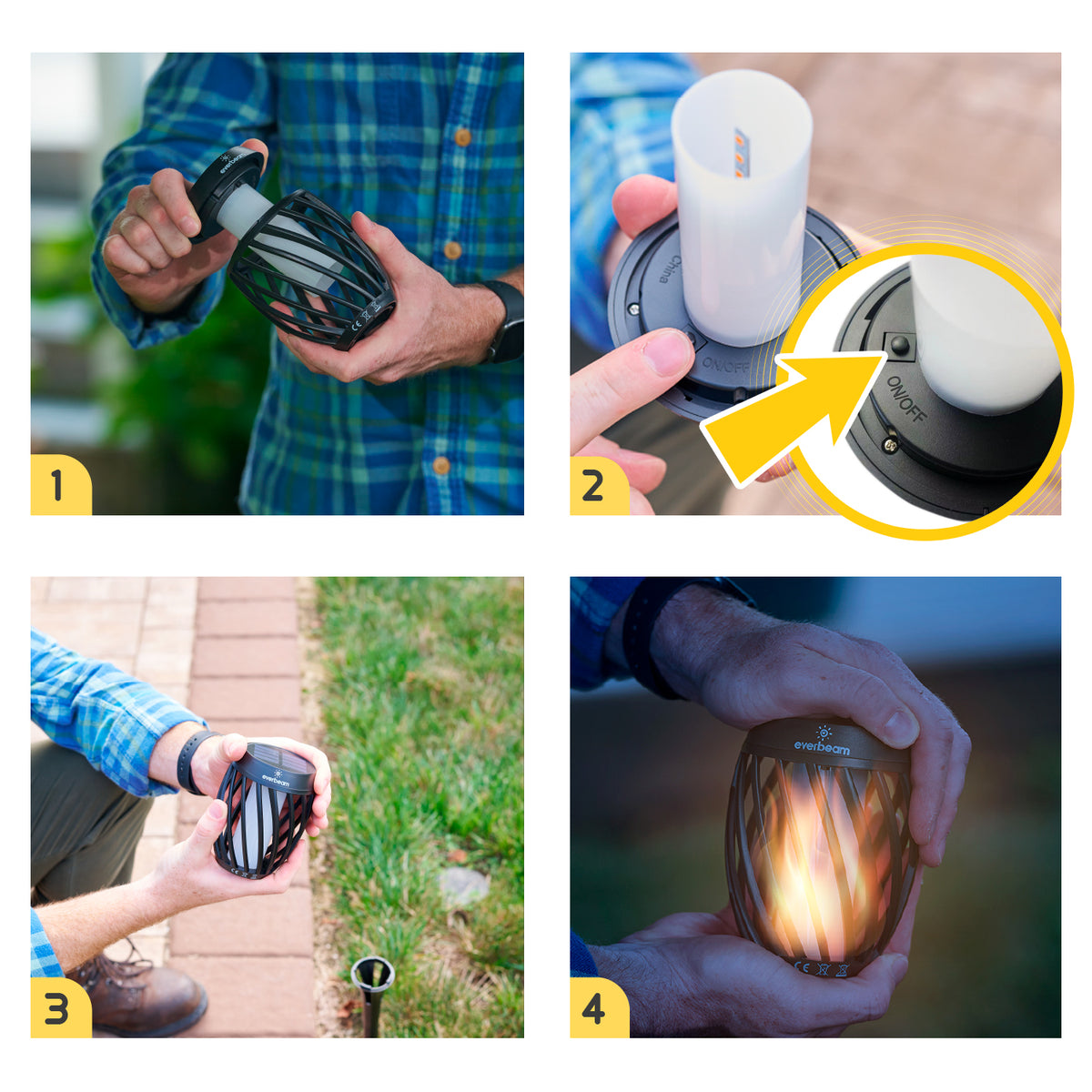 Everbeam P2 Solar Torch Light With Flickering Flame