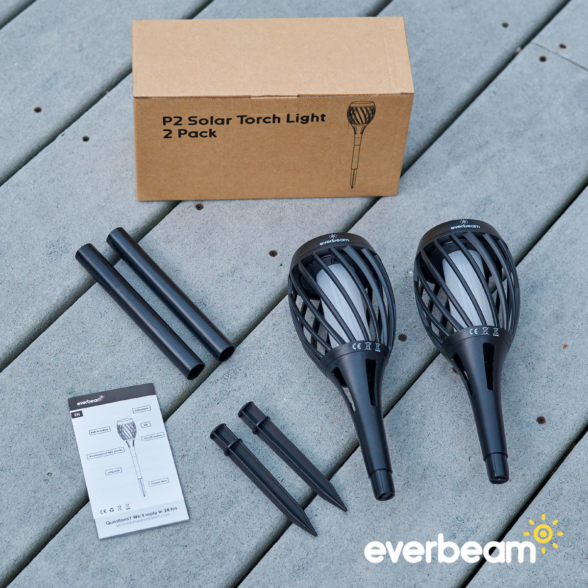 Everbeam P2 Solar Torch Light With Flickering Flame