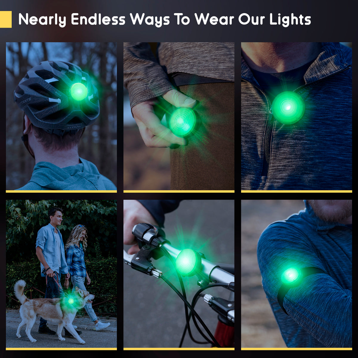 Everbeam E100 LED Safety Lights - 2 Pack (Green)