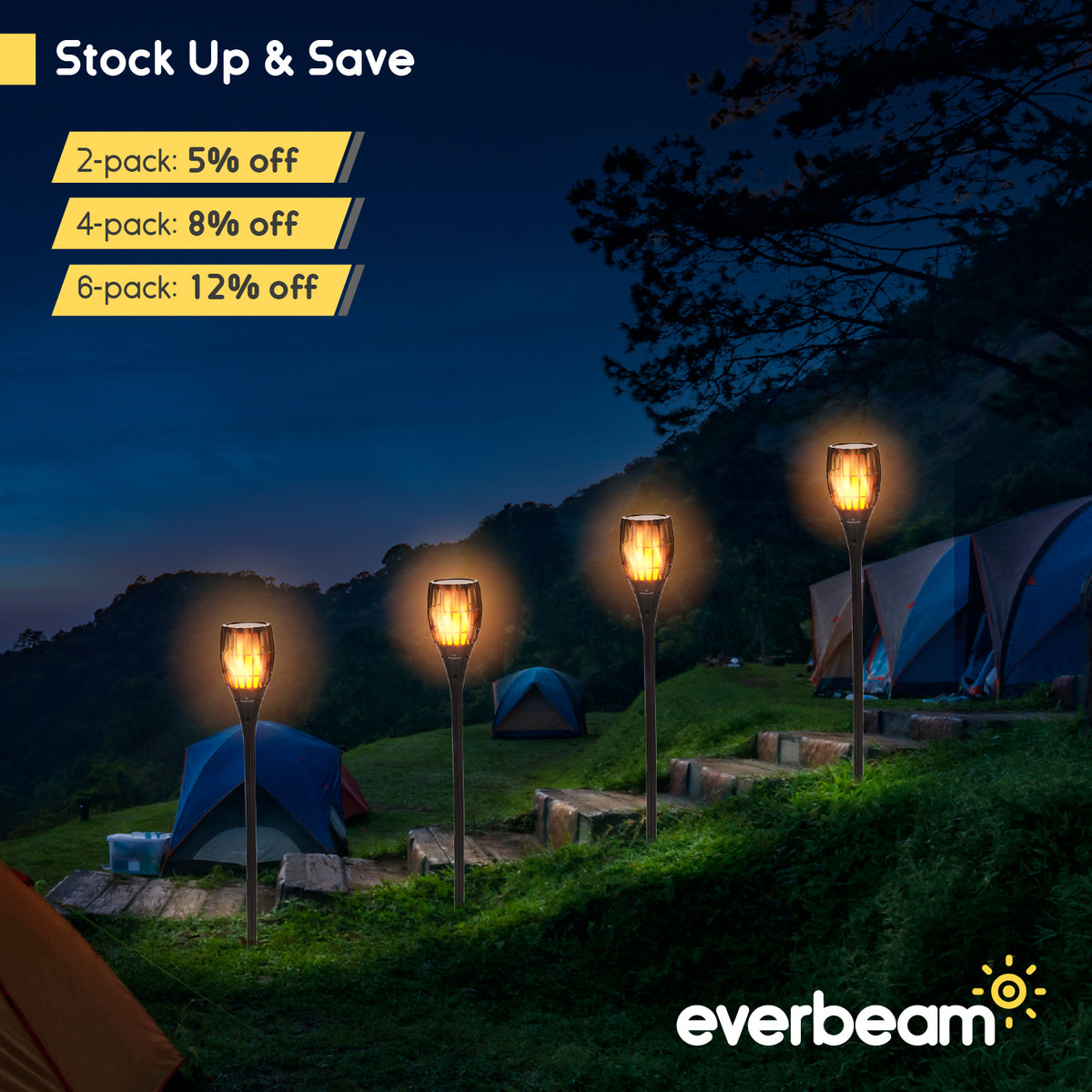 Everbeam P1 Solar Torch Light With Flickering Flame