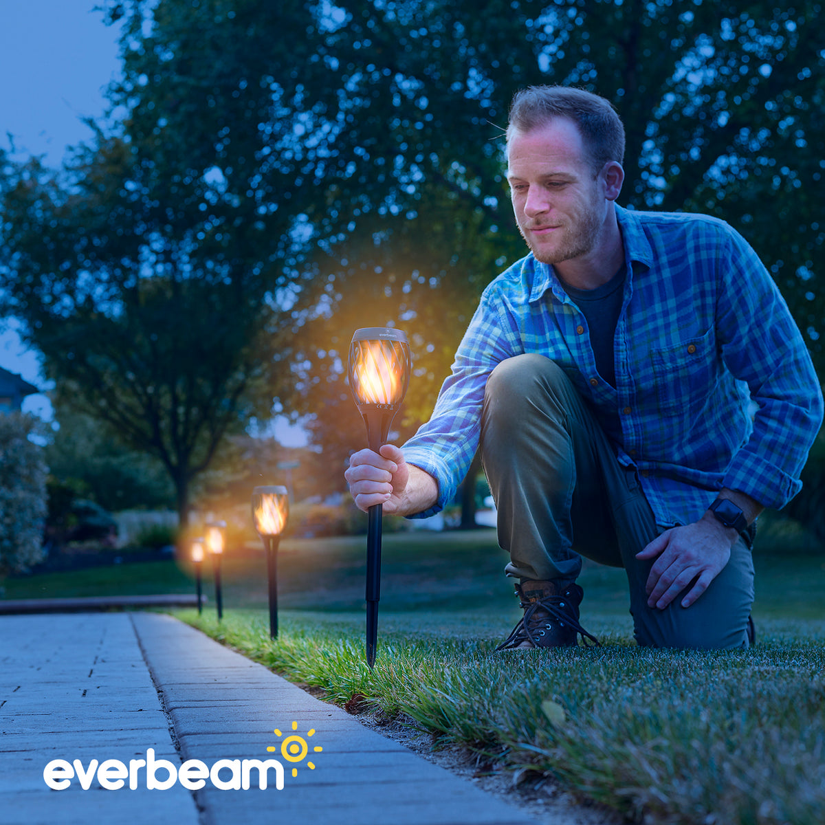 Everbeam P2 Solar Torch Light With Flickering Flame