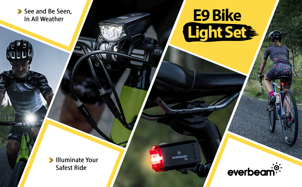Everbeam E9 Rechargeable Bike Light Set