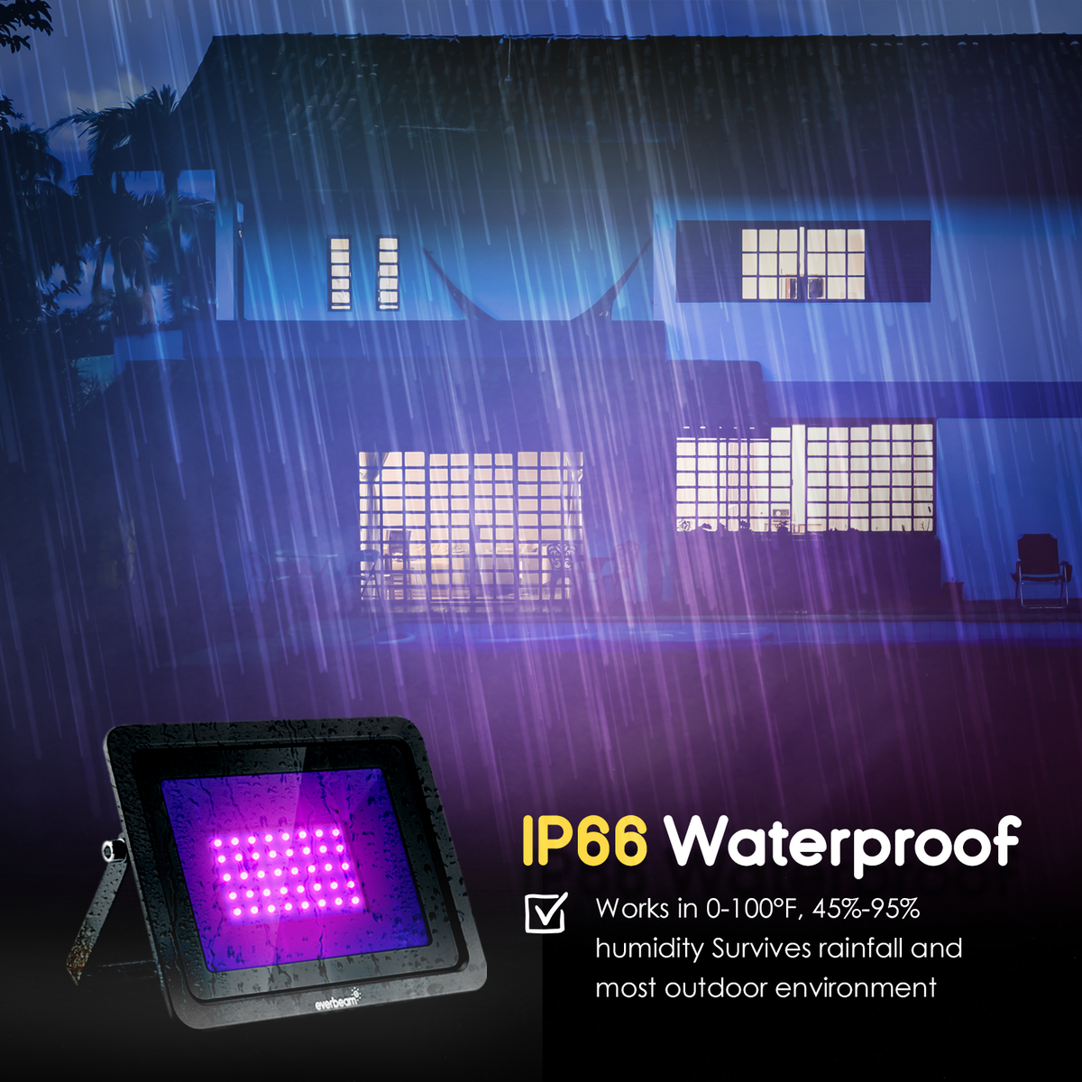 Everbeam LED UV Black Light Flood Light