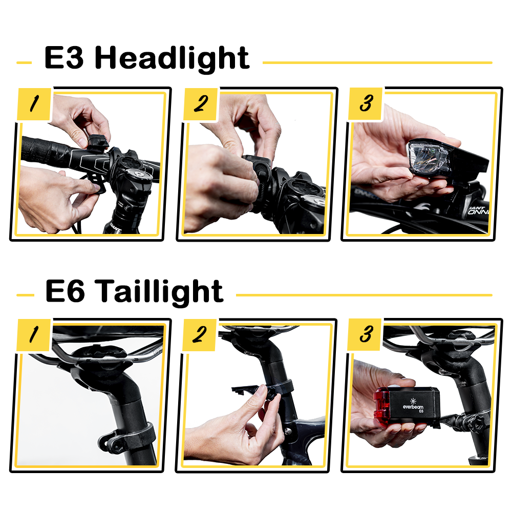 Everbeam E9 Rechargeable Bike Light Set